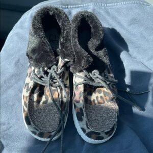 Hey Dude Women's Leopard Print Sneakers